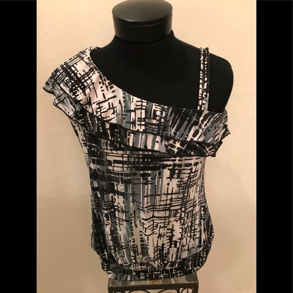 Asymmetrical Black/Tan Sz M SAINT TROPEZ WEST TOP